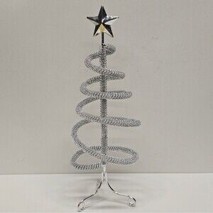 Vintage Avant Garde Silver Spiral Christmas Tree Decoration